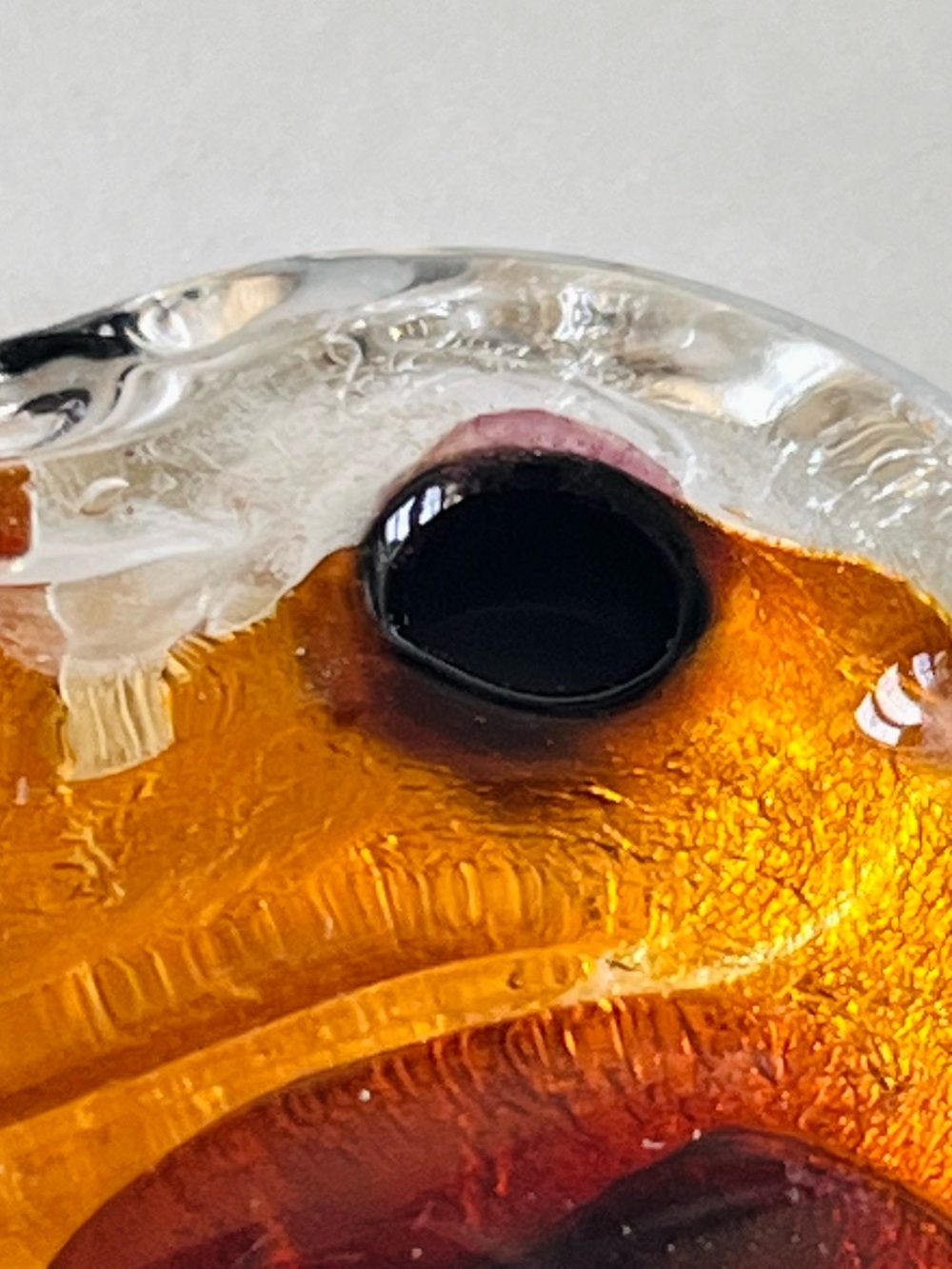Handcrafted Murano Style Art Glass Pendant - Amber & Brown Swirl - Picture 5 of 8